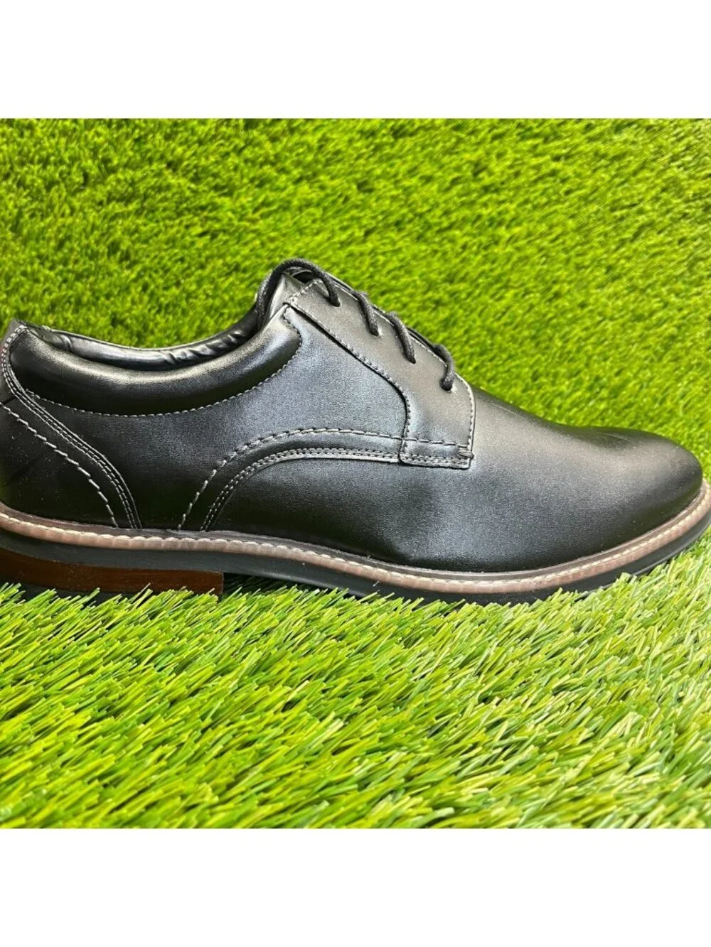 Nunn Bush Westfield Mens Size 10.5 Black Classic Plain Toe Oxford Dress Shoes